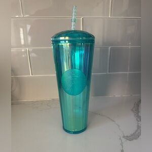 Starbucks Shimmering Teal Tumbler with Straw